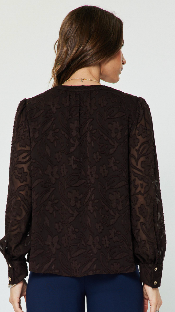 Floral Jacquard Blouse