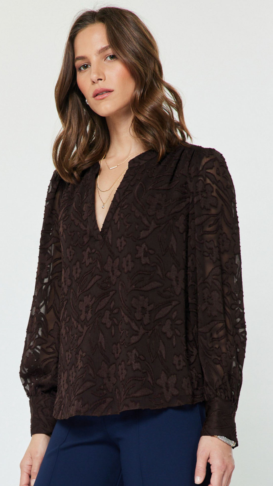 Floral Jacquard Blouse