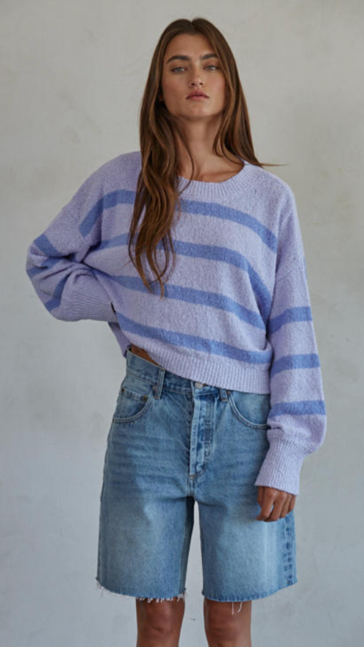Lilac Periwinkle Stripe Sweater