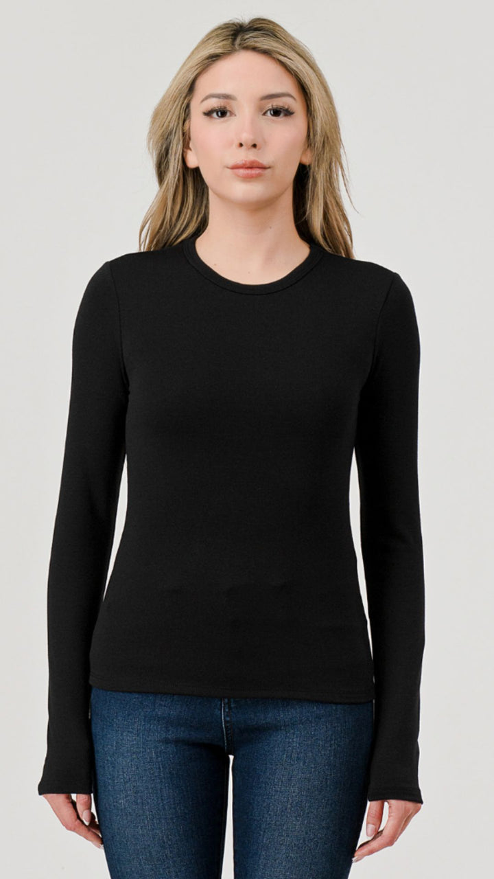 Black Jersey Long Sleeve Tee