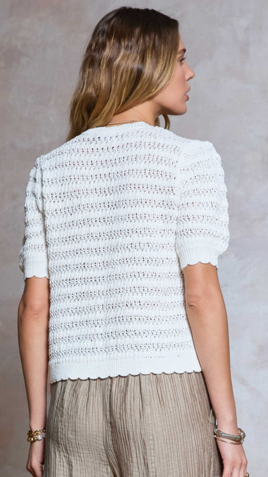 Crochet Short Sleeve Cardigan