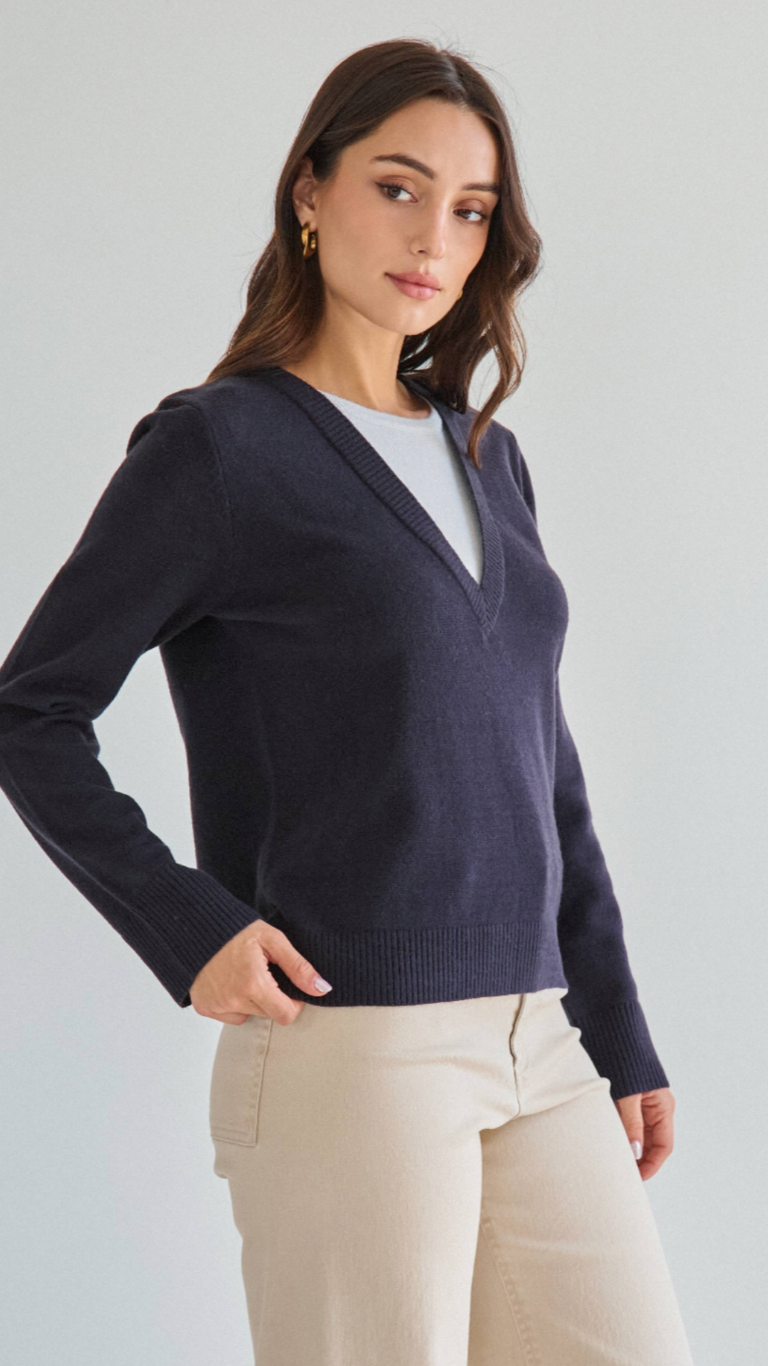 Navy Layered Look Sweater