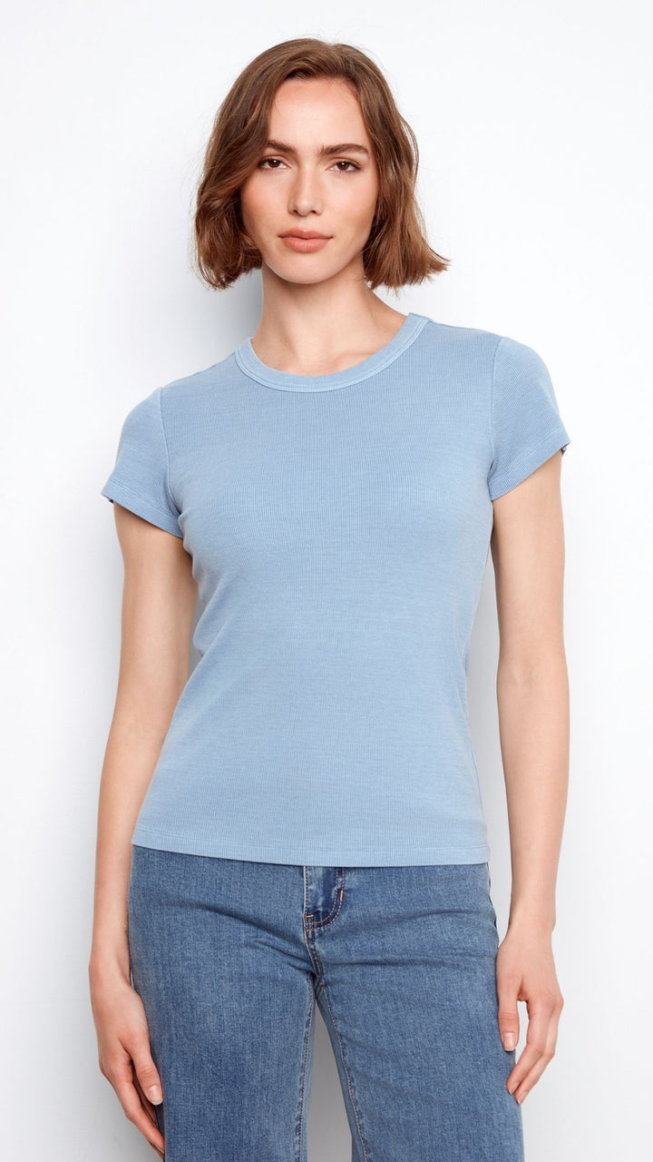 Blue Rib Crew Neck Tee