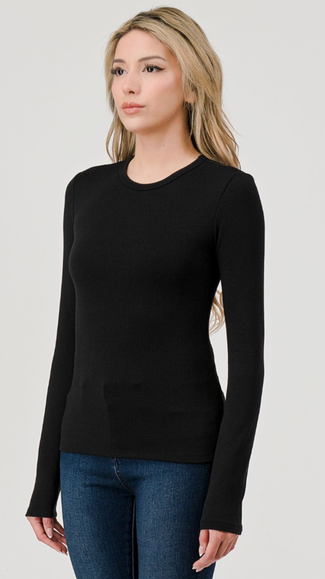 Black Jersey Long Sleeve Tee