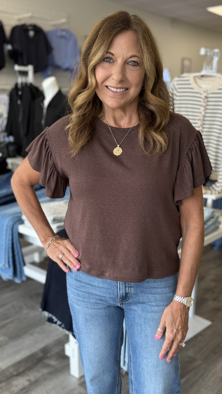 Delphine Ruffle Sleeve Top
