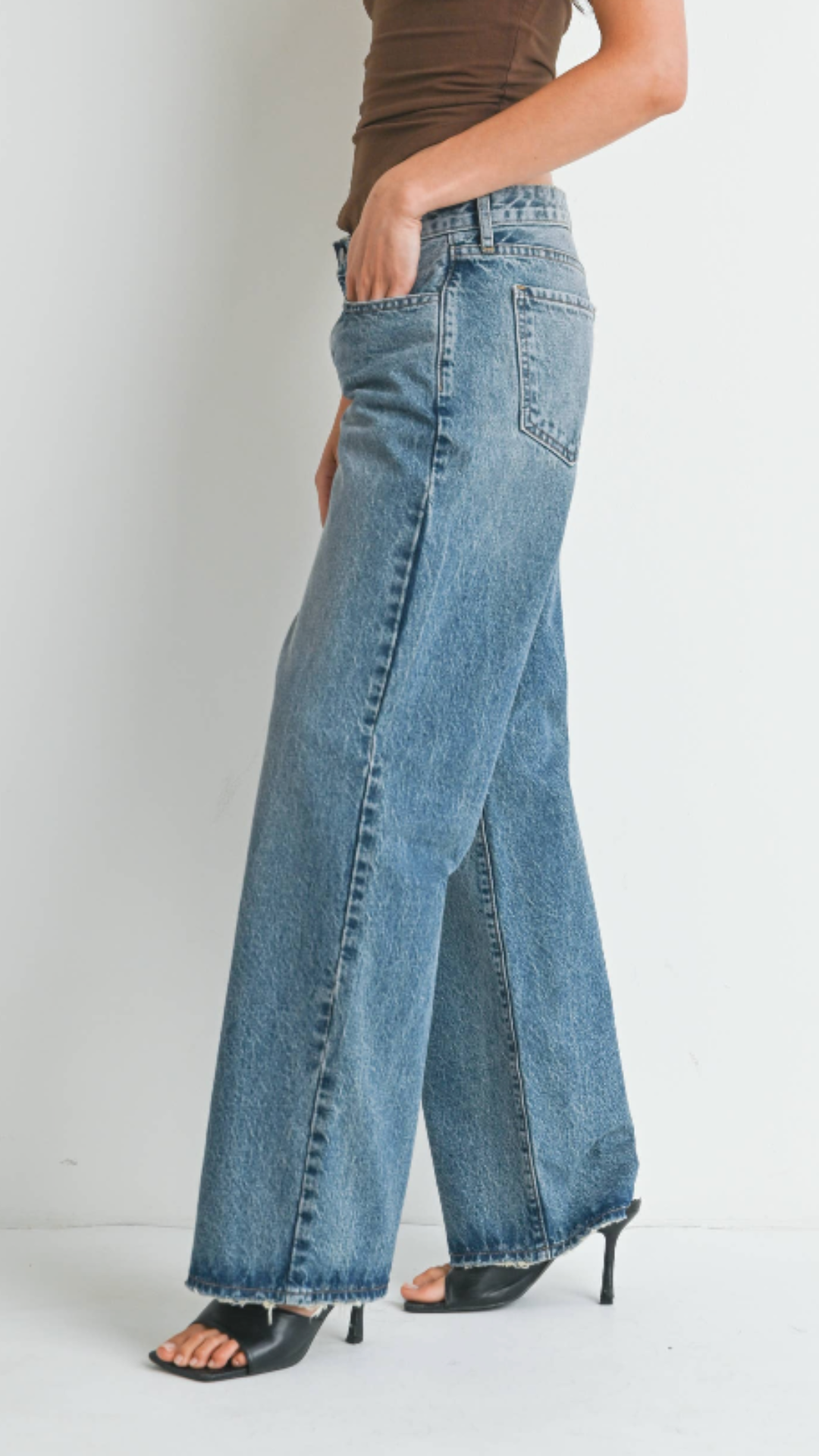 Low Rise Medium Wash Baggy Slouch Jeans