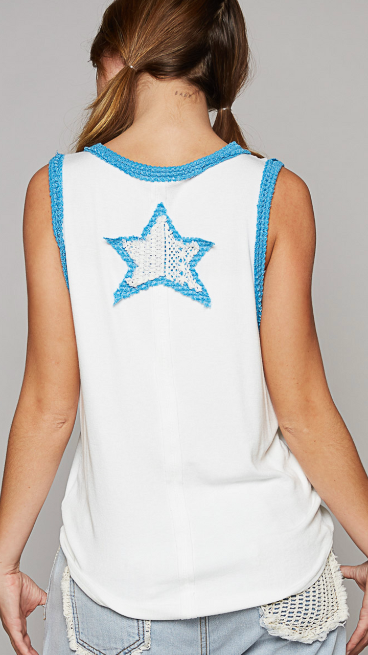 Off White Pacific Blue Star Tank