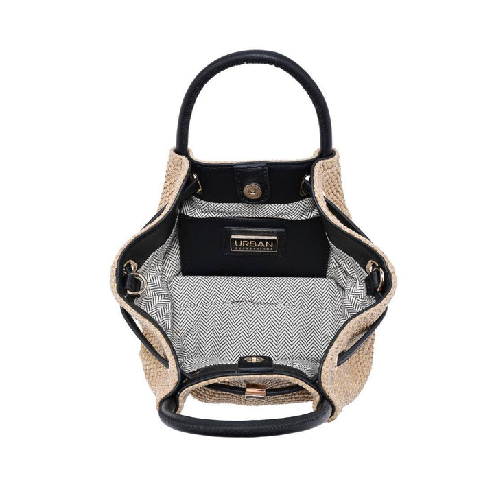 Natural Black Selena Straw Crossbody