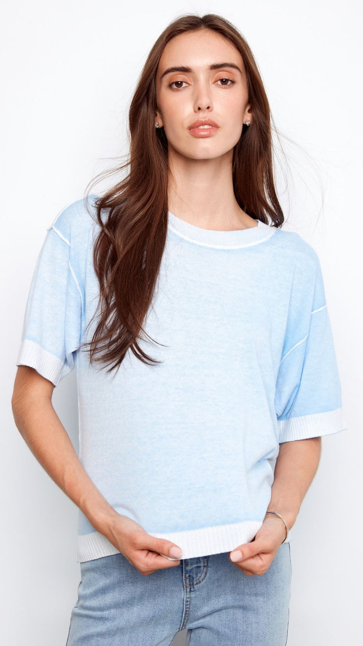 Blue Reverse Print Top