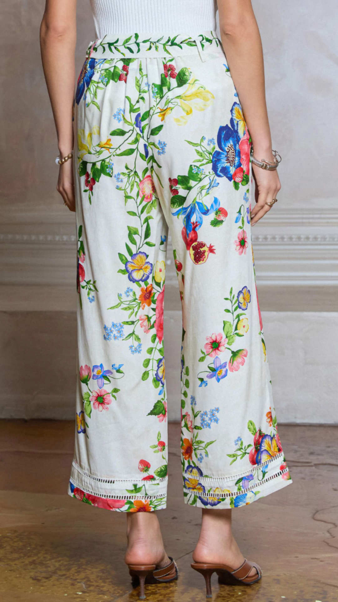 Floral And Fruit Printed Pants
