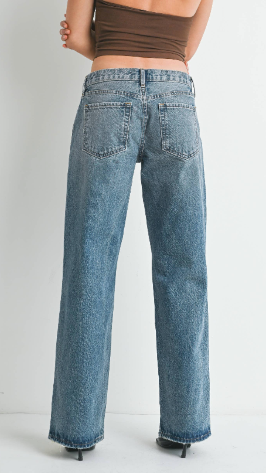 Low Rise Medium Wash Baggy Slouch Jeans