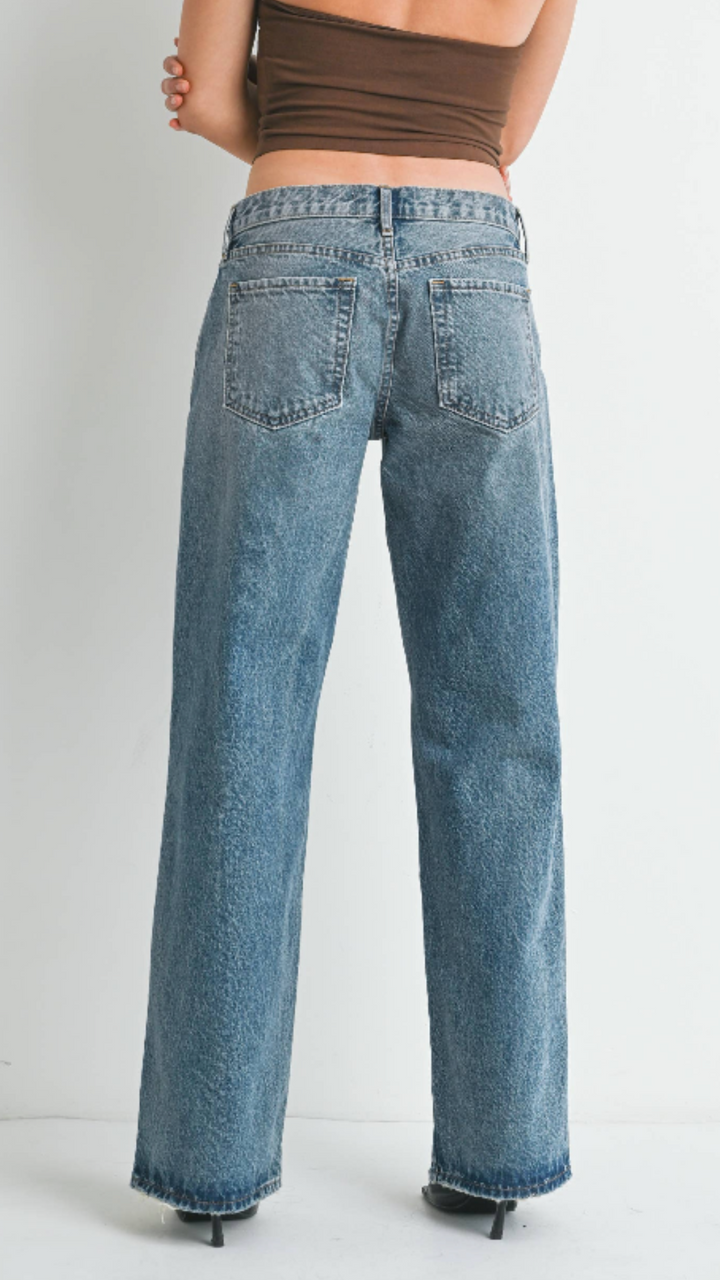 Low Rise Medium Wash Baggy Slouch Jeans
