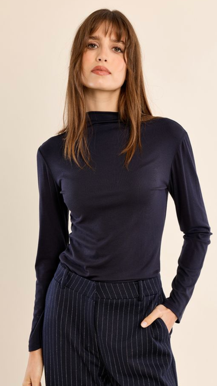Navy Mocked Undersweater