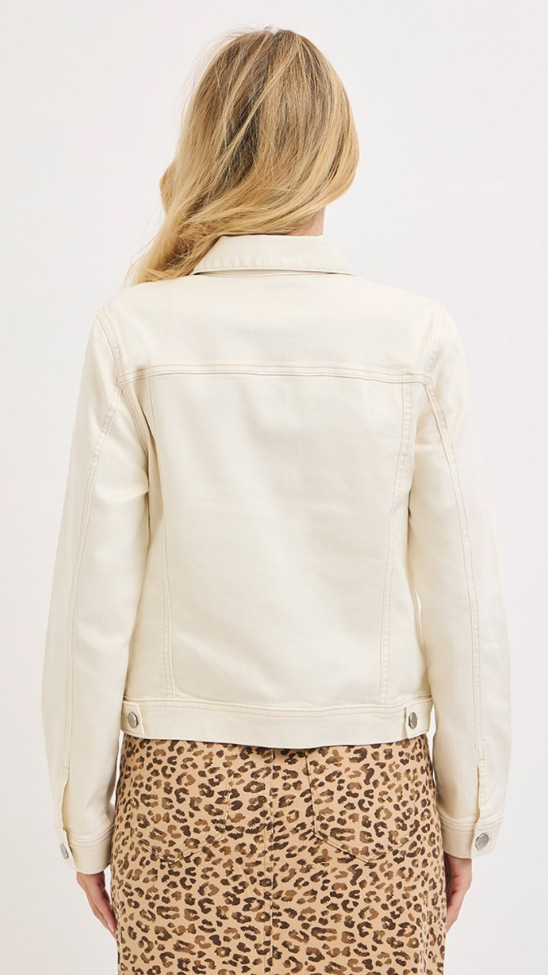 Ivory Washed Denim Jacket