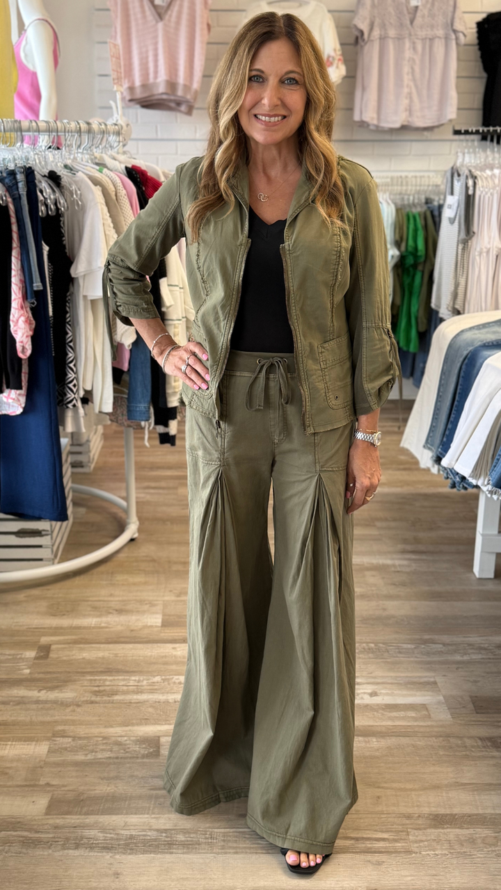 Kombu Pigment Zorba Linen Ultra Wide Leg Pants