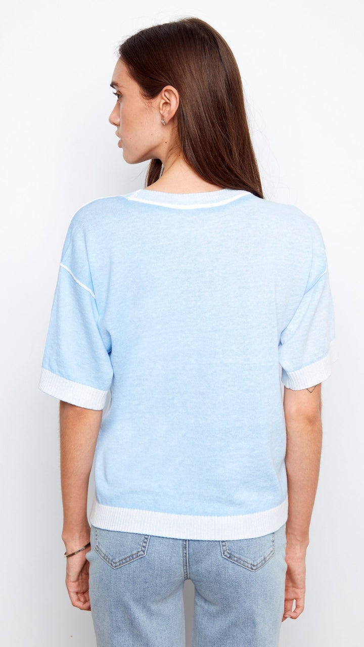 Blue Reverse Print Top