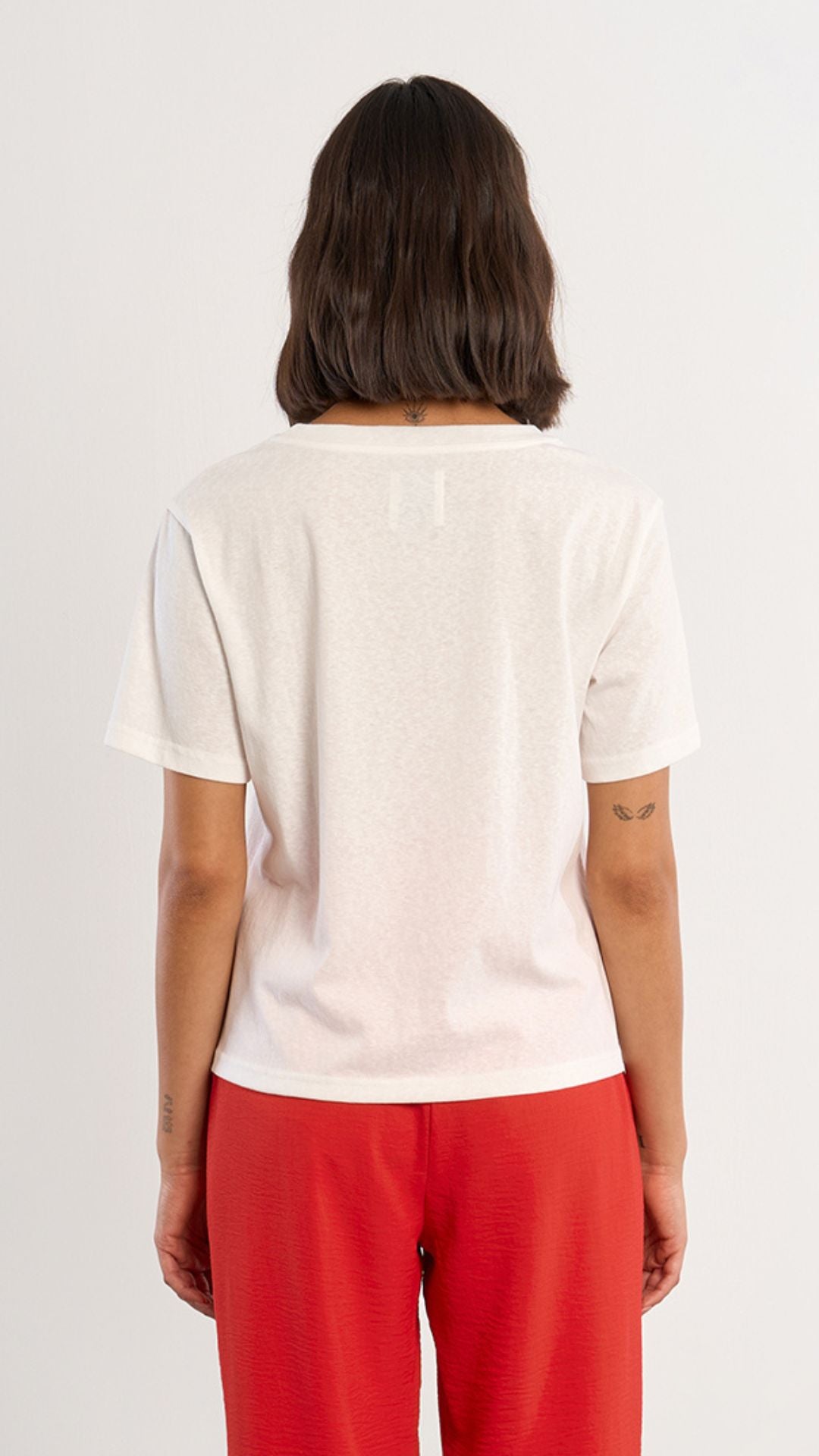 White Three Hearts Embroidered Tee