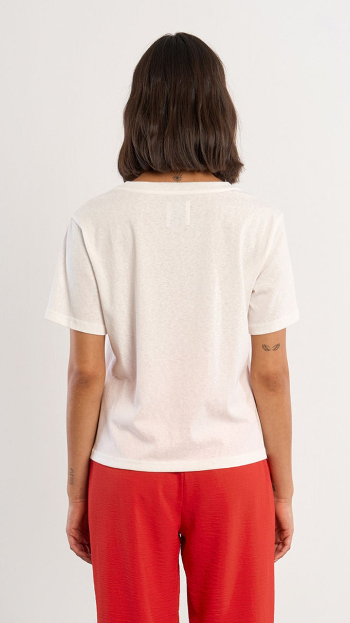 White Three Hearts Embroidered Tee