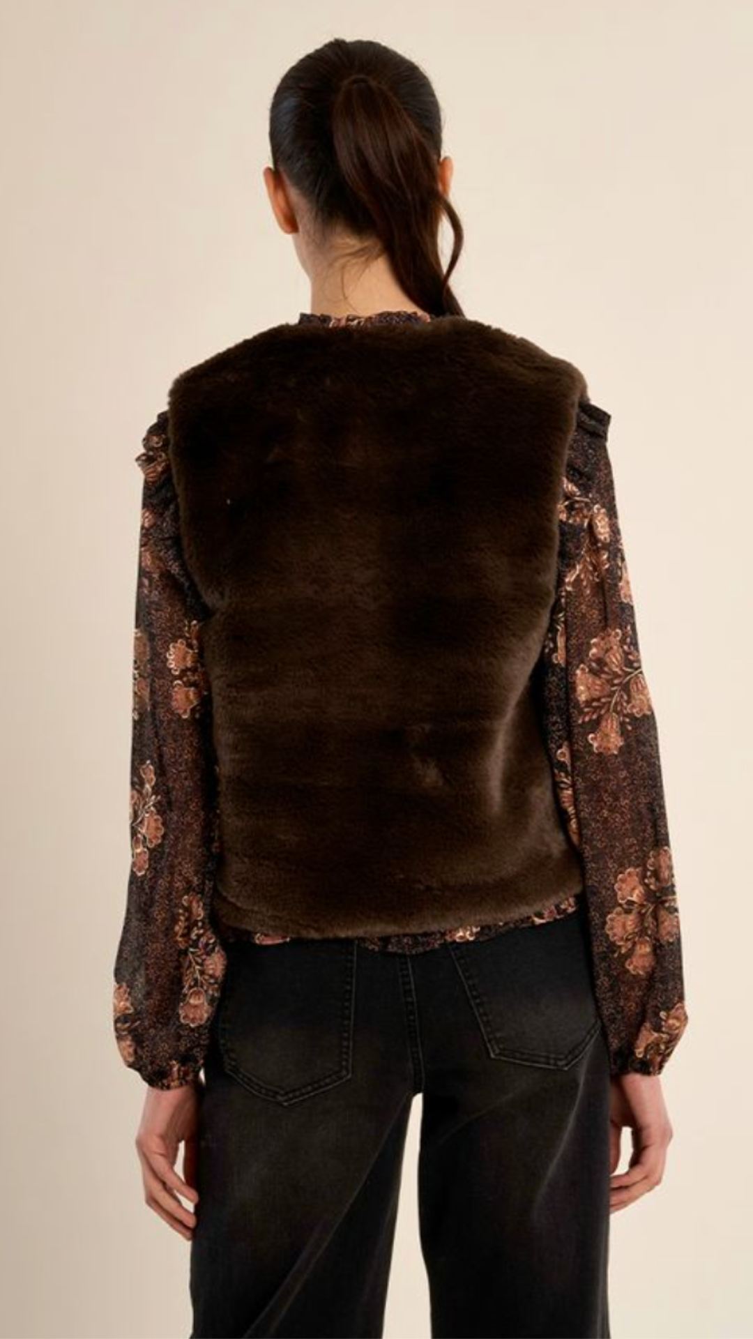 Chocolate Faux Fur Vest