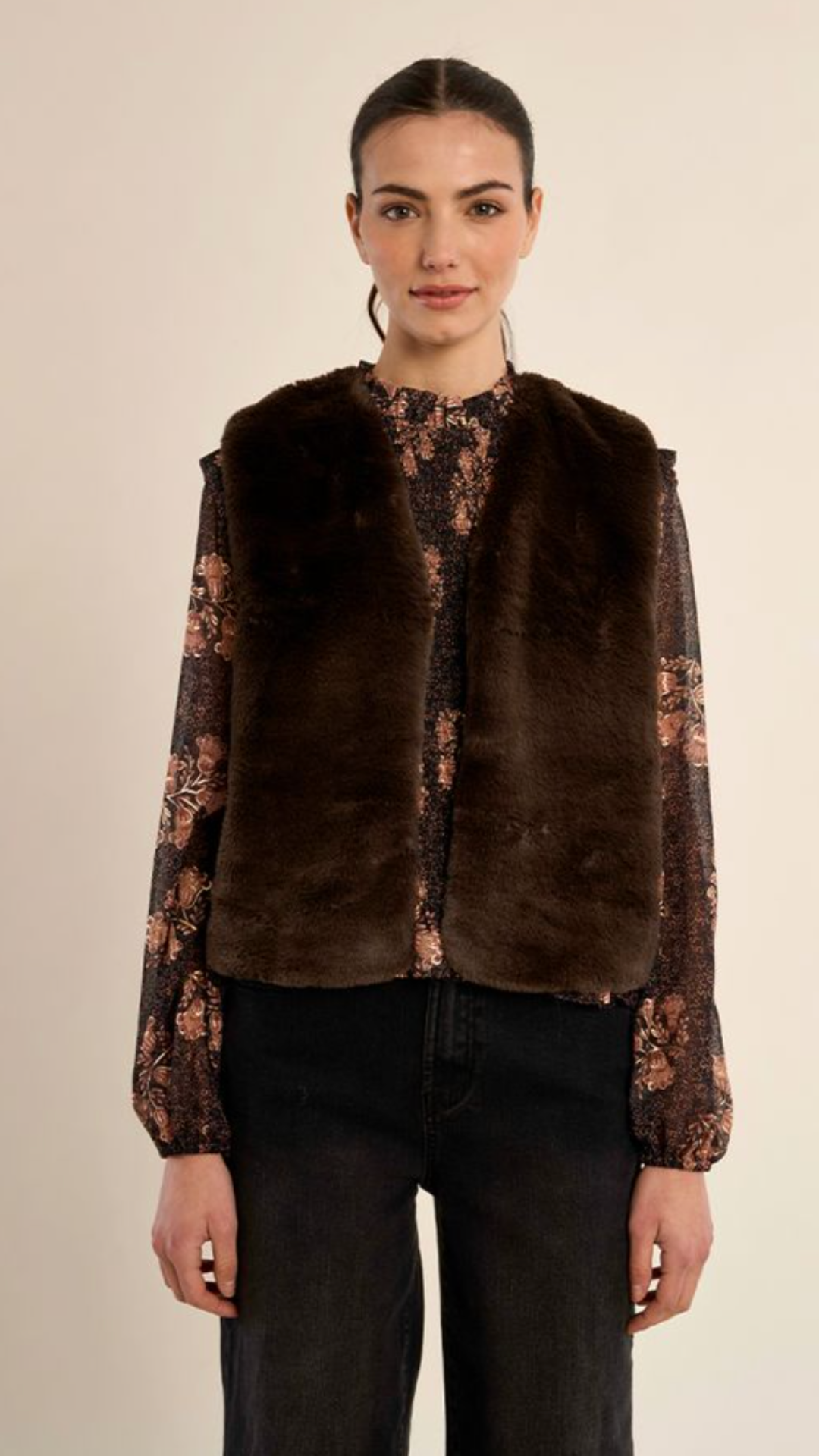 Chocolate Faux Fur Vest