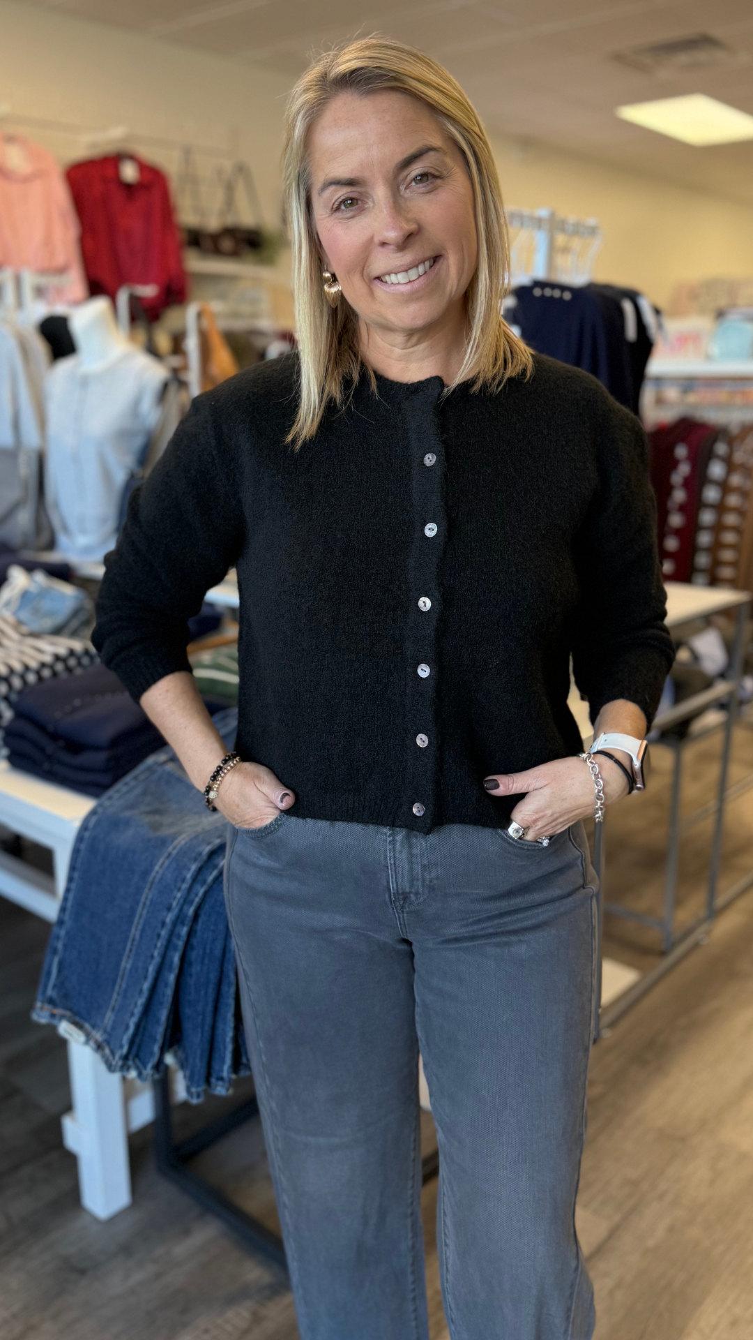 Black Soft Knit Cardigan