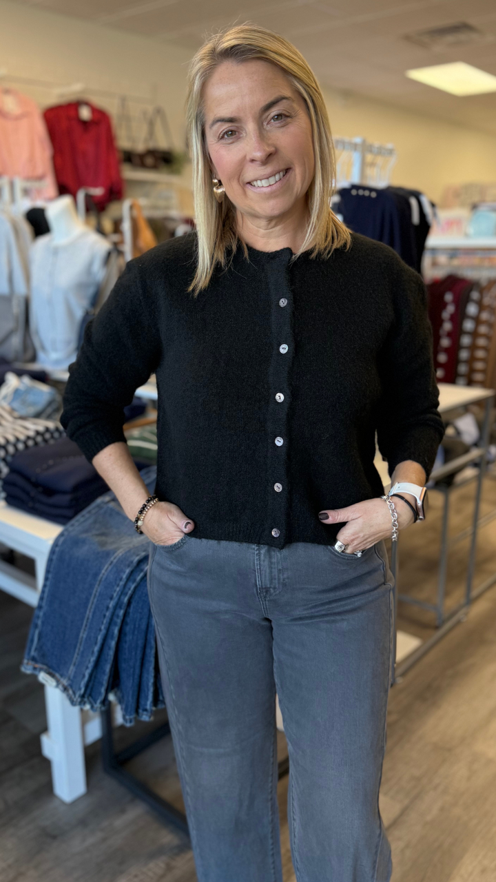 Black Soft Knit Cardigan
