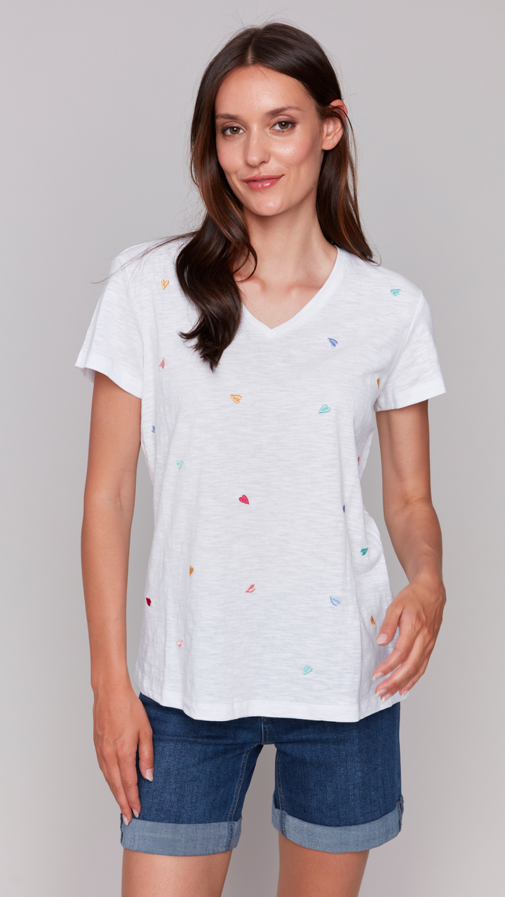 Embroidered Heart Tee