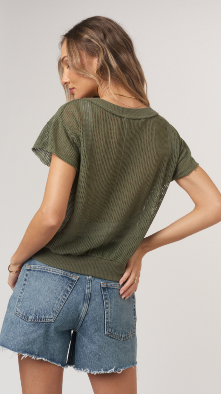 Rosemary Textured Mesh Tee