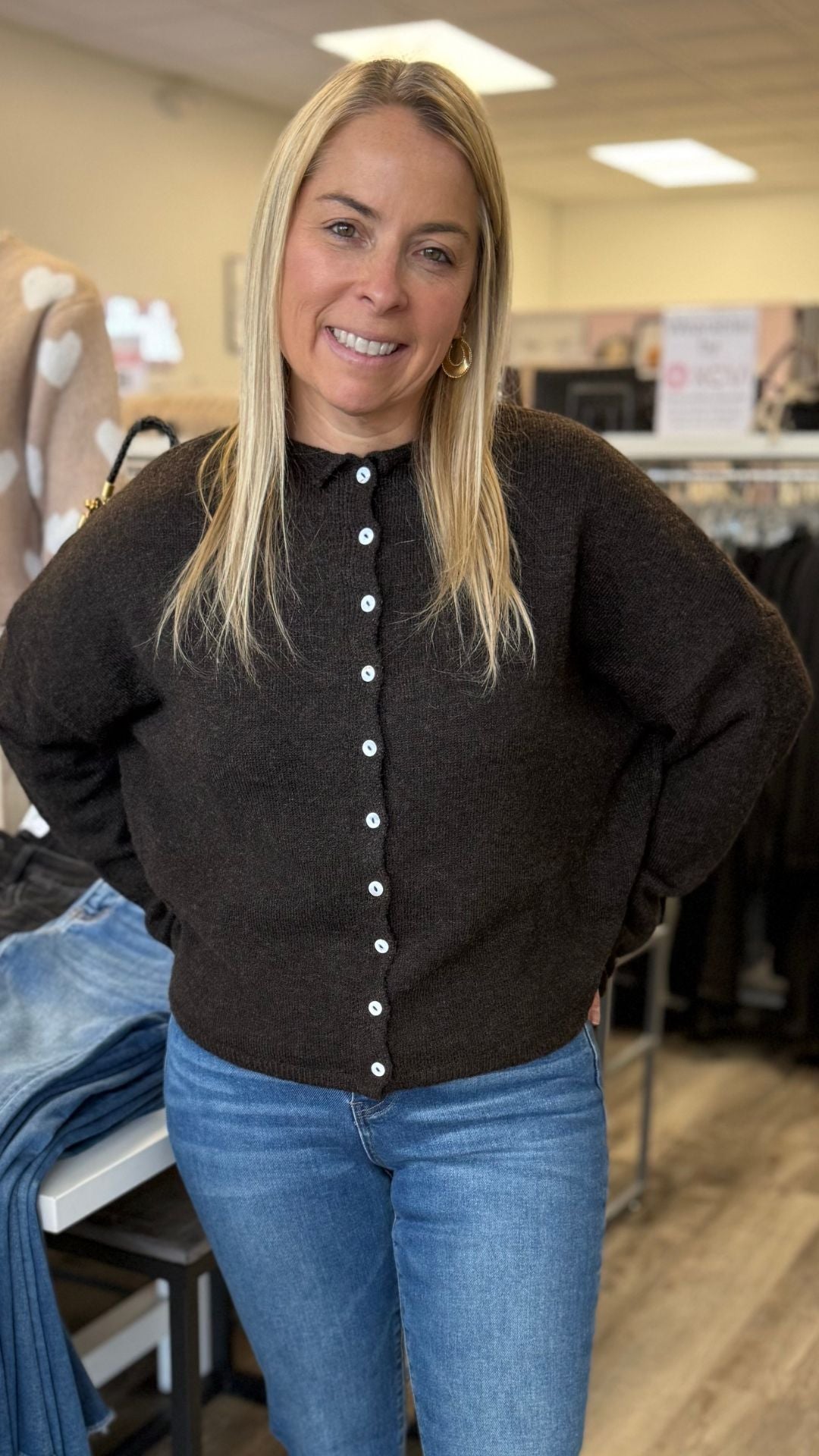 Chocolate Piper Sweater Cardigan