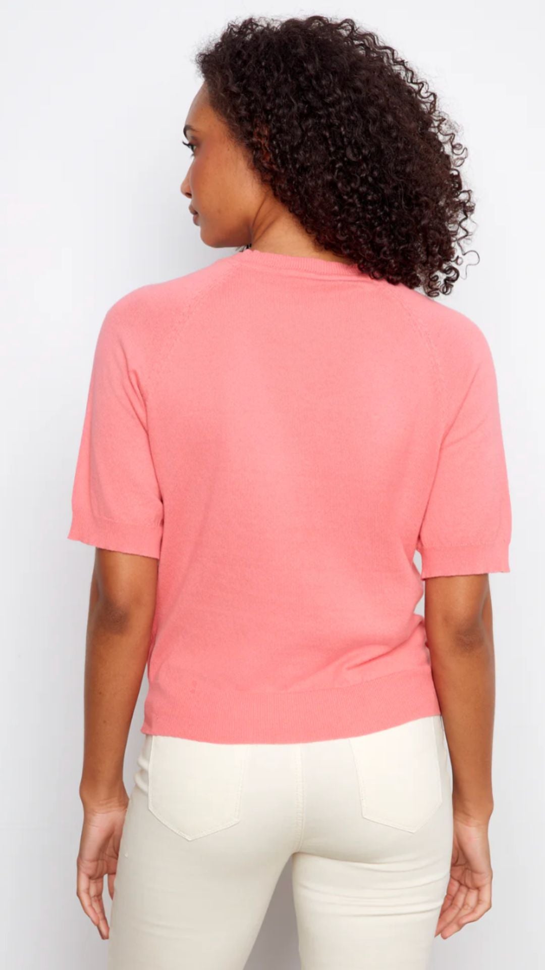 Sorbet Raglan Elbow Sleeve Flower Sweater