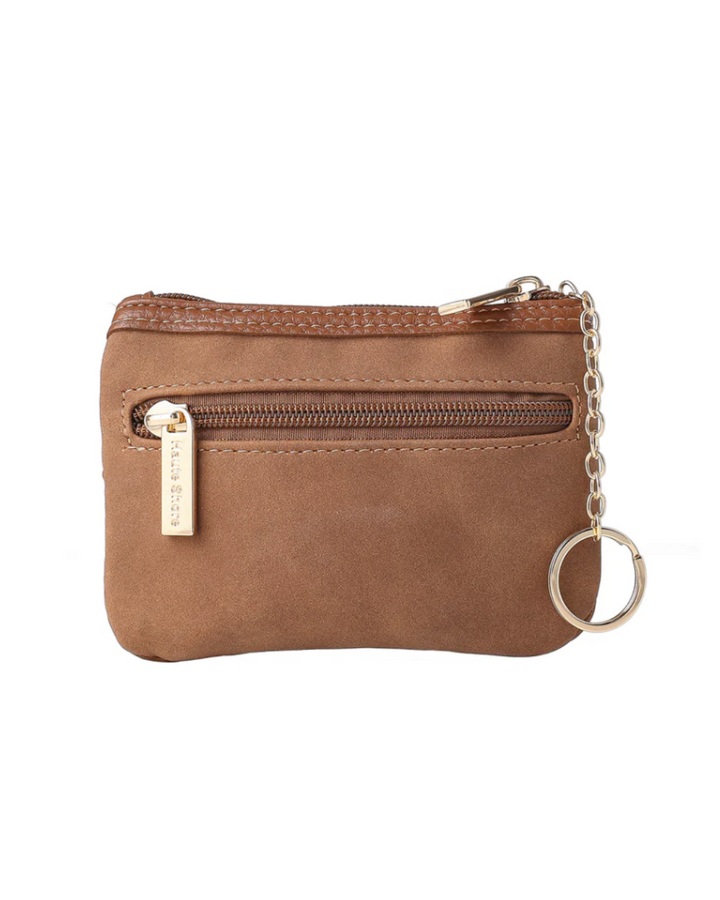 Max Saddle Suede Studded Card Case