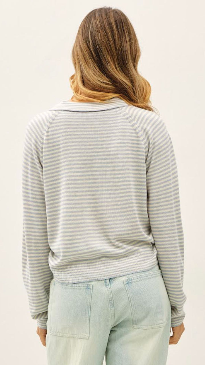 Light Blue Striped Pullover Sweater