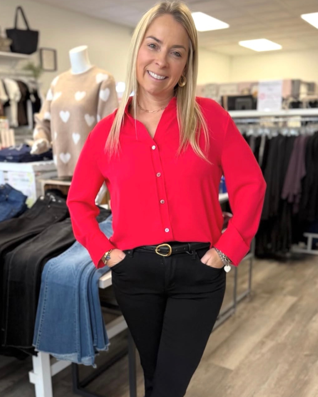 Black Leather Belt With Asymmetrical Buckle