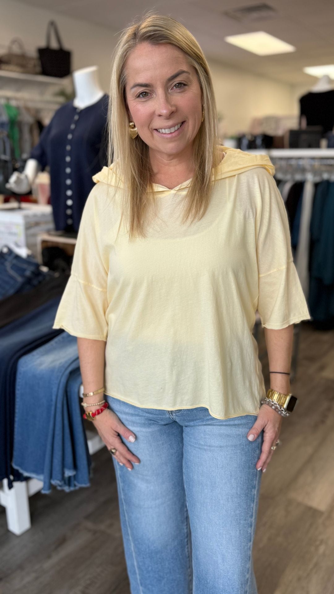 Lunaria Coen Jersey Short Sleeve Hooded Tee