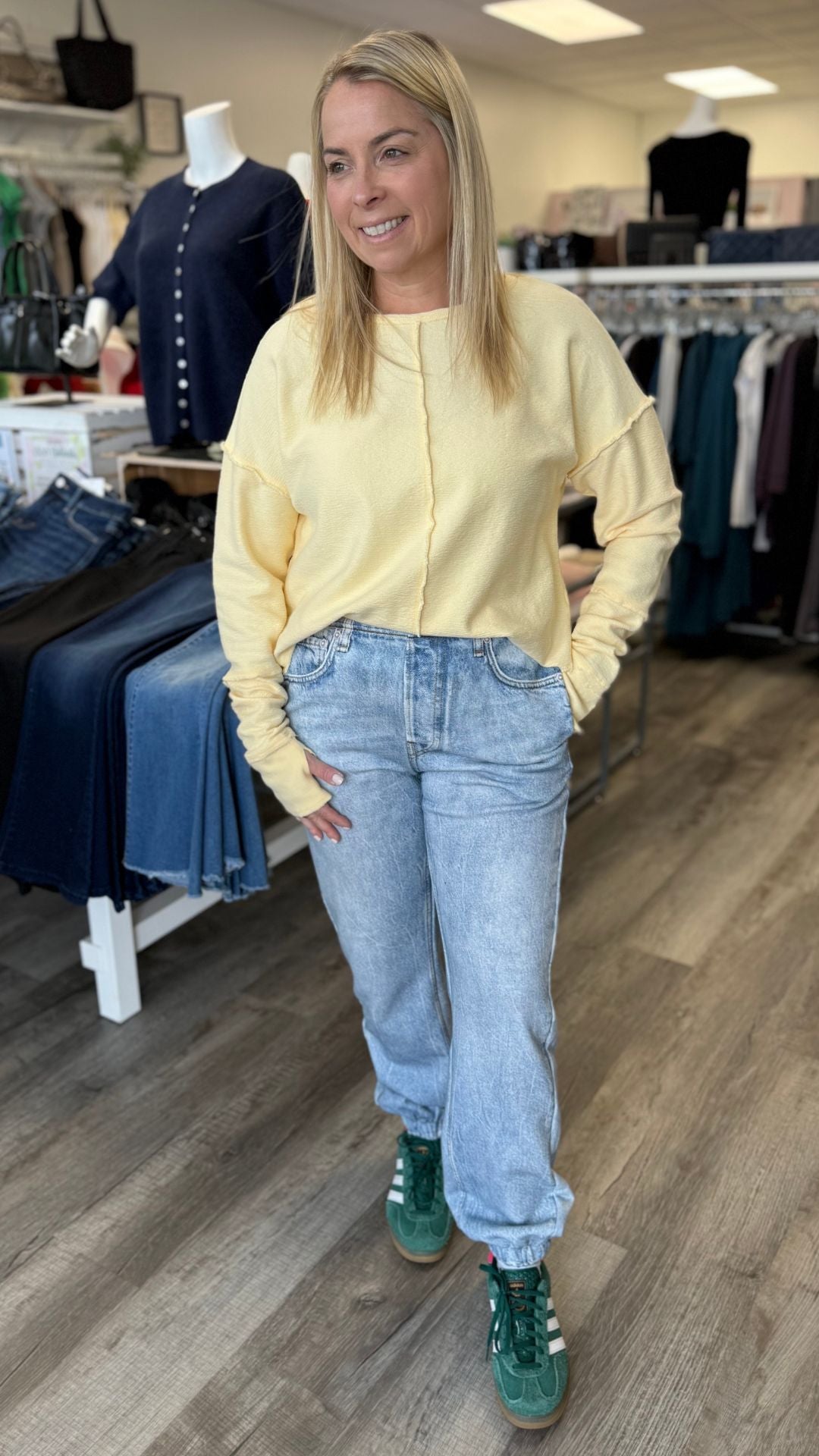 Lunaria Annika Long Sleeve Boat Neck Top