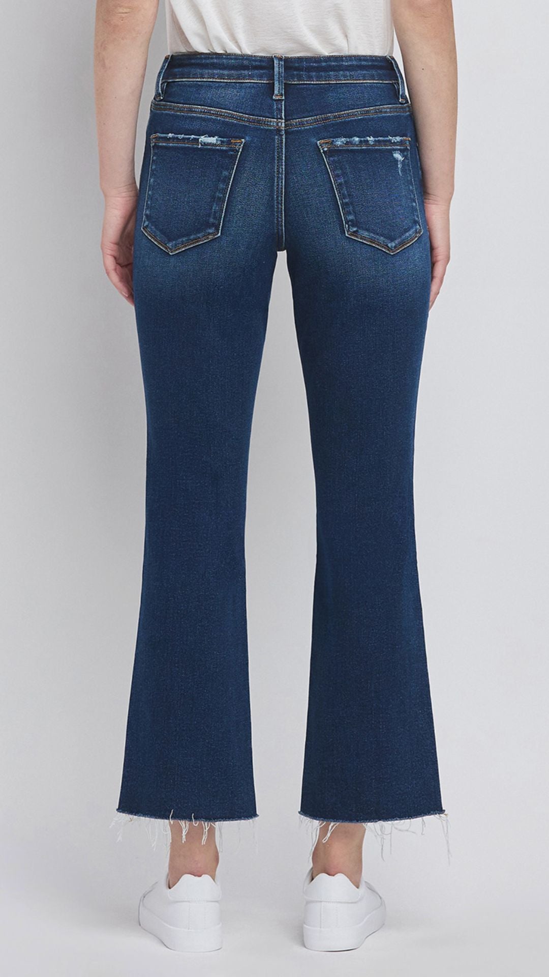 High Rise Dark Wash Mini Bootcut Jeans