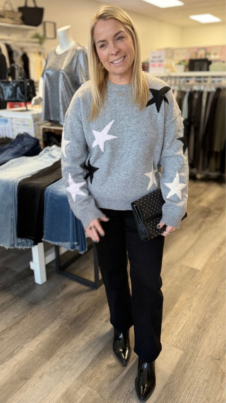 Star Pattern Knit Sweater