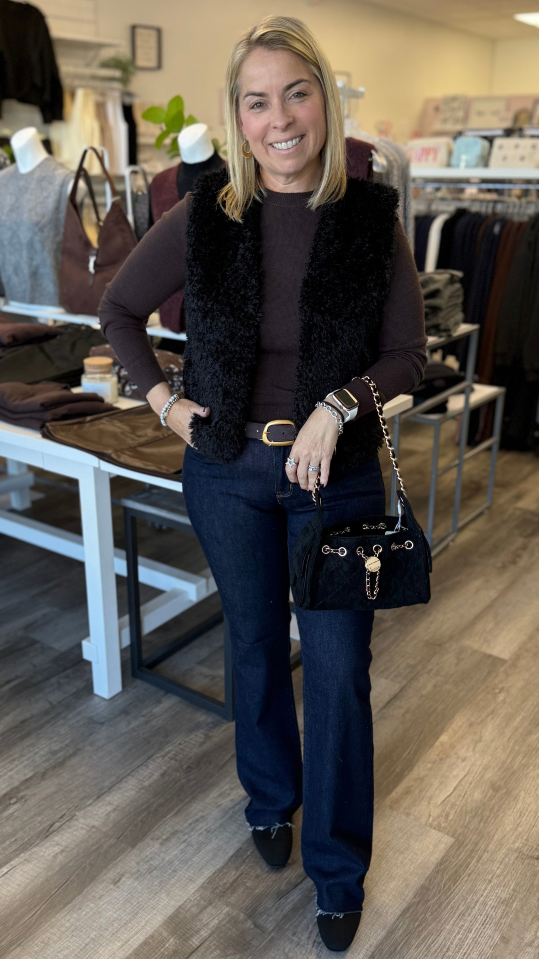 Brown Lightweight Crew Neck Sweater