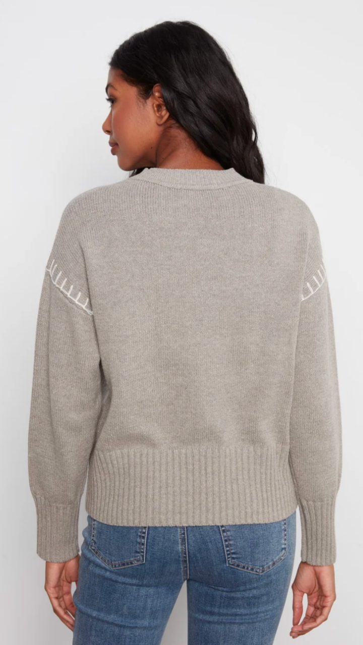 Love Denim Patch Sweater