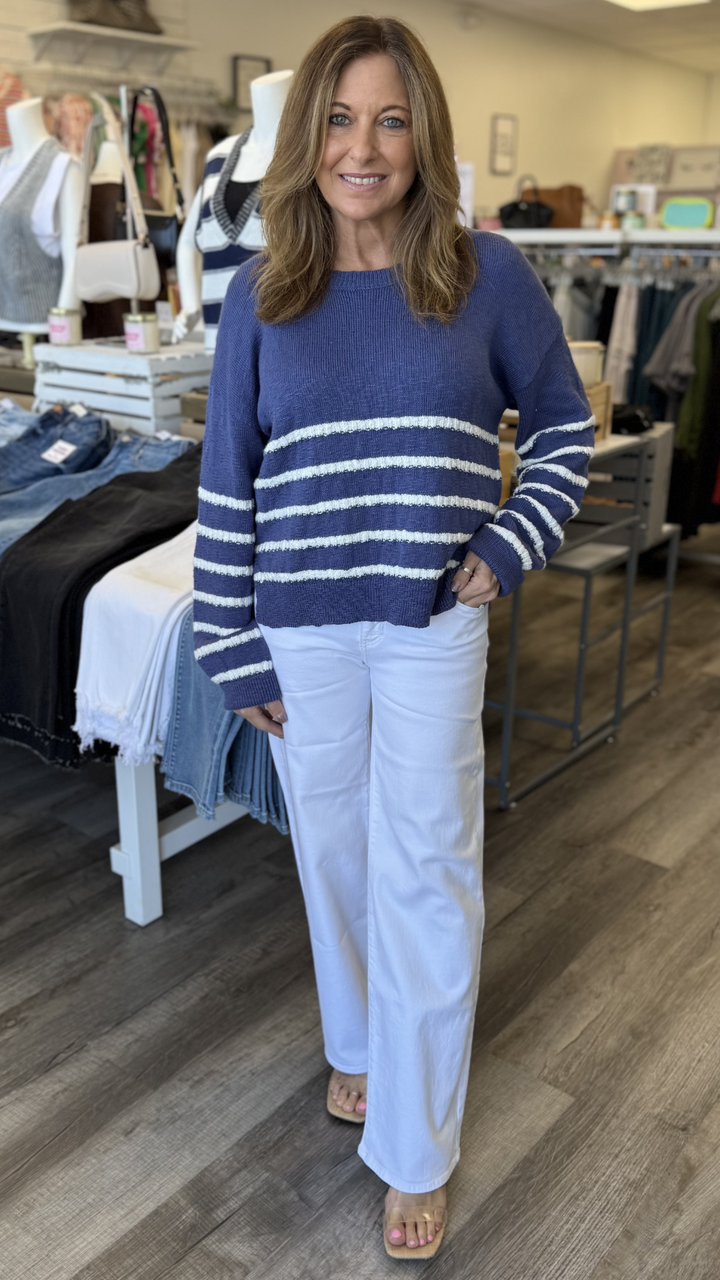 Navy Striped Saylor Knit Sweater