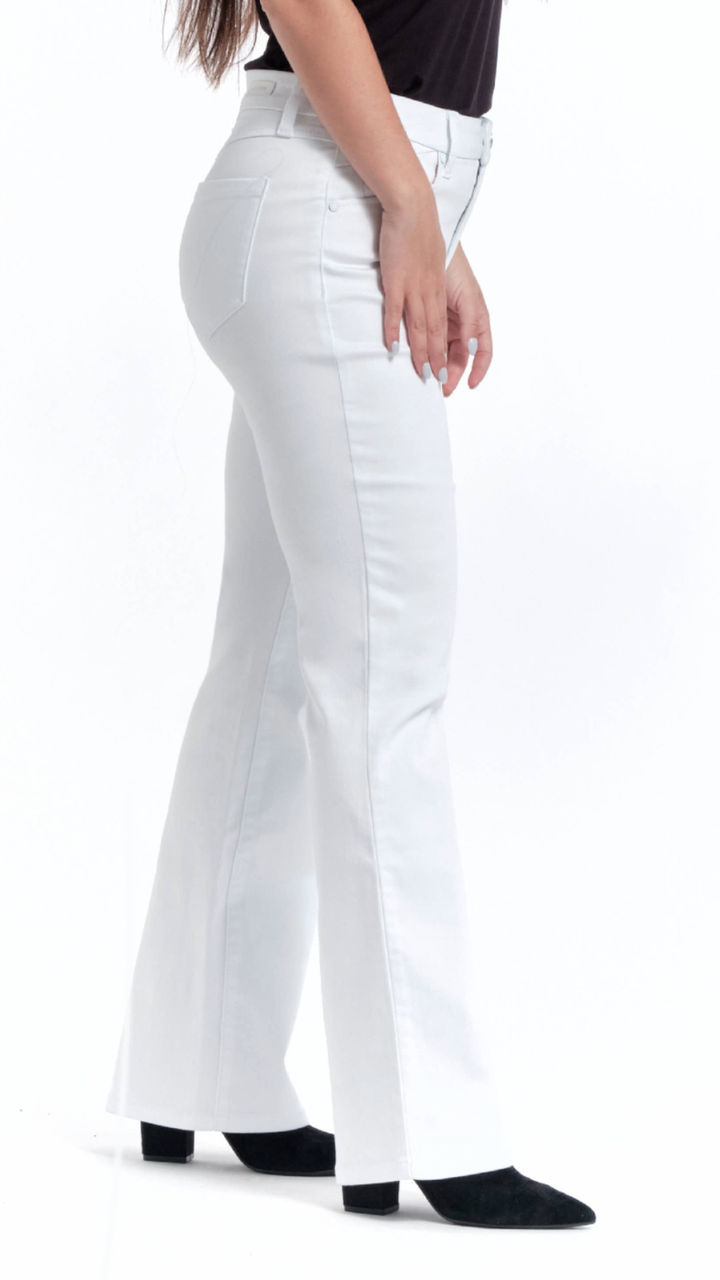 Mid Rise White Better Butter Slim Boot Full Length Jeans