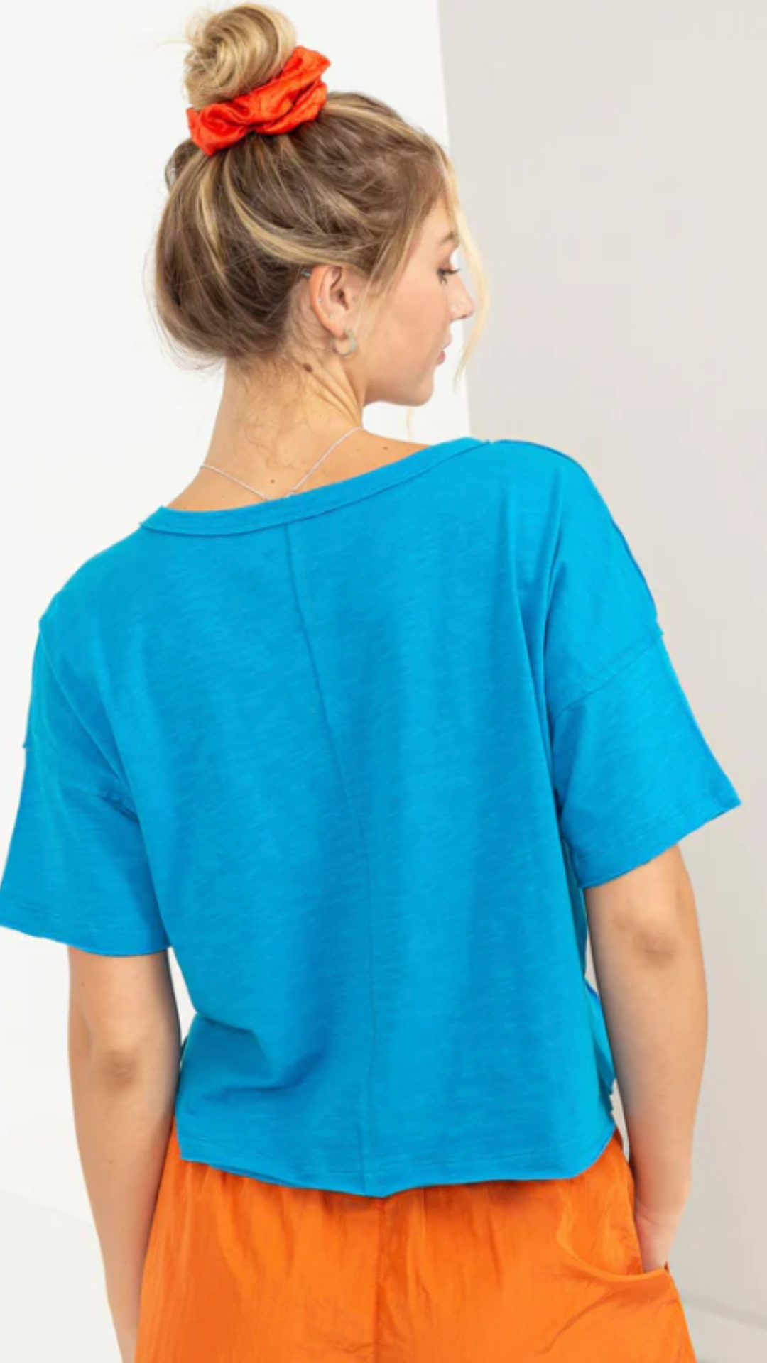 Blue One More Chance Cropped Tee