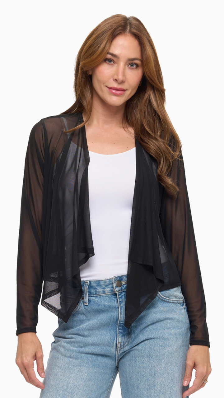 Black Mesh Cardigan