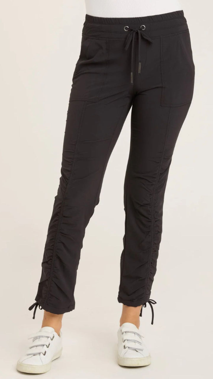 Black Jules Active Ruched Drawstring Stretch Pants