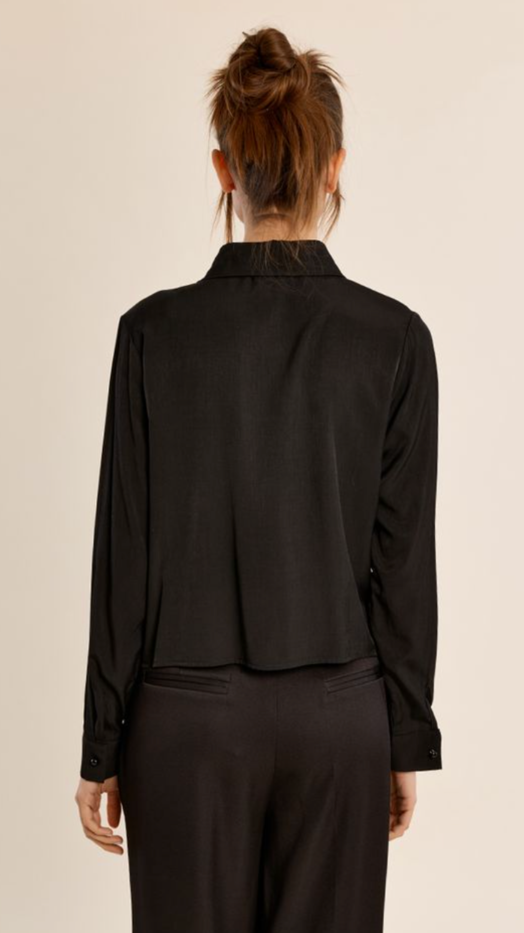 Black Lace Detail Long Sleeve Top