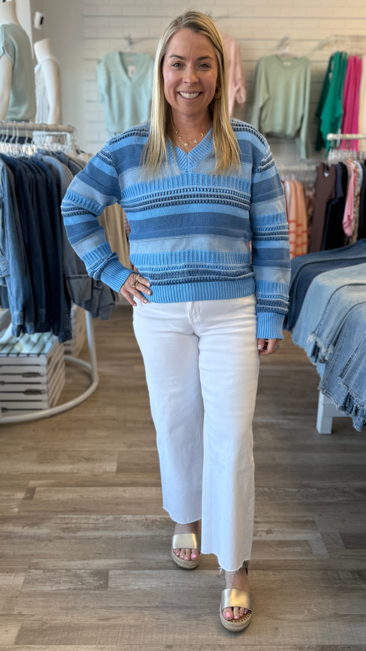 High Rise White Raw Hem Wide Leg Jeans