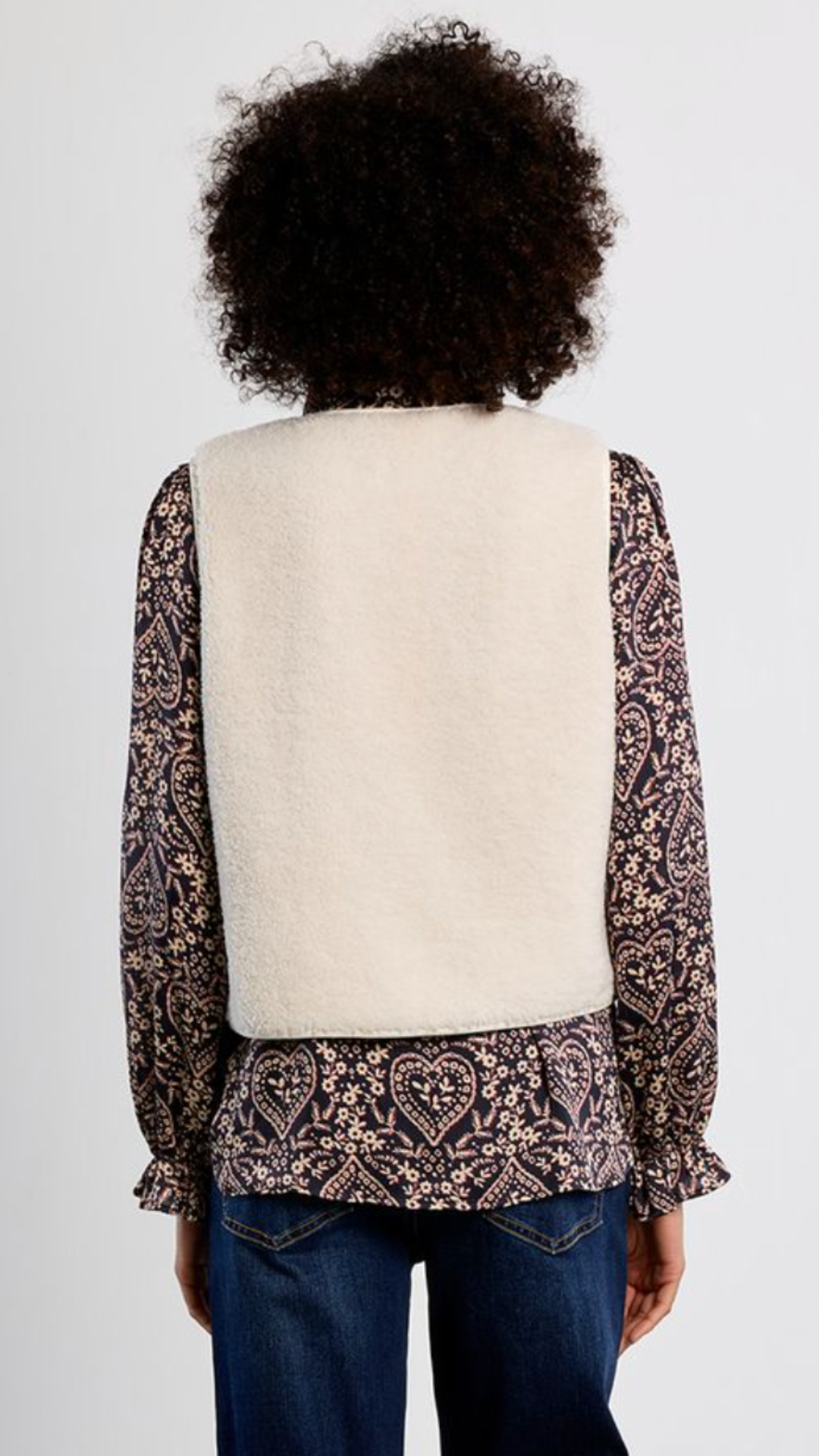 Off White Buttoned Fur Vest
