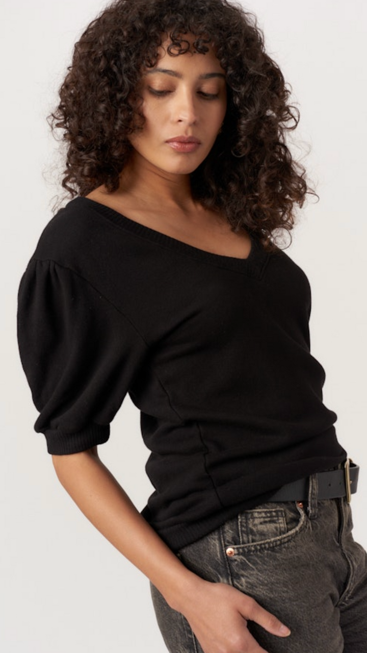In My Feels Puff Sleeve V Neck Pullover