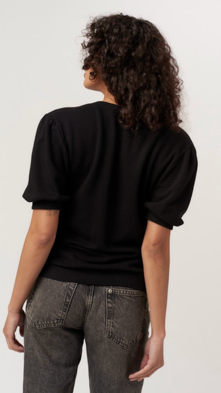 In My Feels Puff Sleeve V Neck Pullover