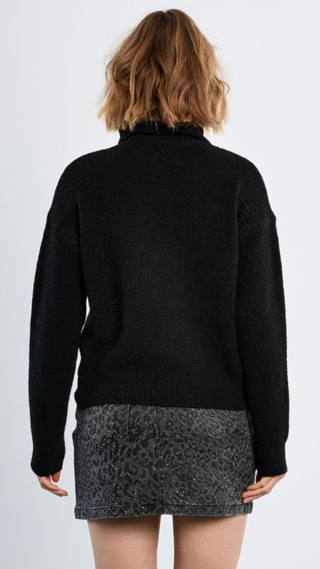 Black Mock Neck Sweater